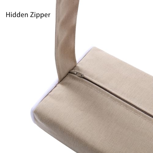 Enipate Outdoor Chaise Lounge Head Pillow, Pack of 2 Water Resistant Headrest Pillows with Elastic Band for Pool Patio Chairs - color: Khaki