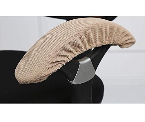 Isccdy Removable Washable Office Chair Armrest Slipcovers Covers Pads (Beige) - color: Beige
