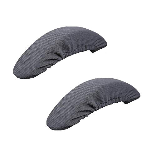 Isccdy Removable Washable Office Chair Armrest Slipcovers Covers Pads (Gray) - color: Grey