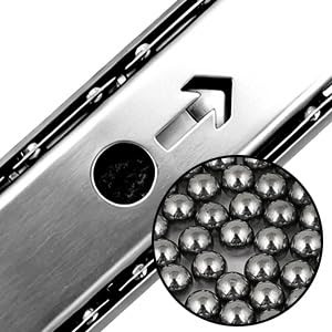 KUMGROT Keyboard Tray Slides 14" Silver Cold Rolled Steel Computer Drawer Tray Ball Bearing Keyboard Slides with Adjustable Height Bracket - color: Silver, size: W:1.38"/T:0.3"