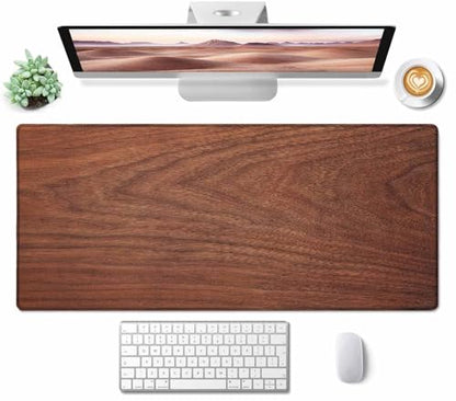 Large Extended Gaming Mouse Pad with Stitched Edges, Non-Slip Rubber Base Mouse Pad for Office, Computer, Keyboard, Laptop and Home Desk Pad 35.4X15.7 Inch Brown Wood Texture - color: Brown Wood Texture, size: 35.4L x 15.7W inches