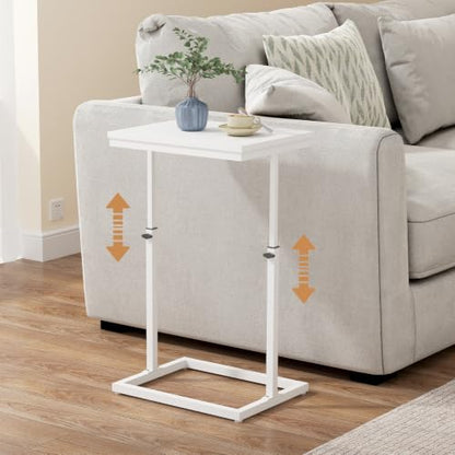 TUTOTAK End Table, Side Table, Tall Couch Table, Sofa Table, Living Room, Bedroom，White TB01BW083P - color: White, size: 1 Pack, style: Large