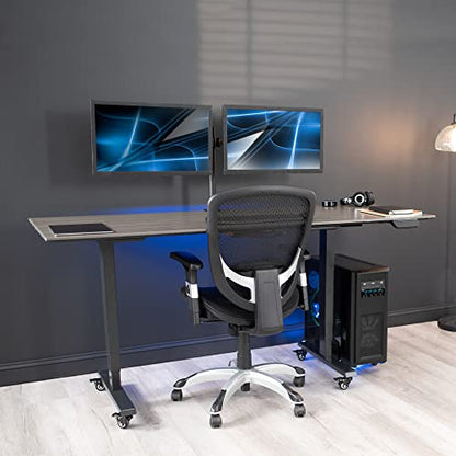 VIVO Large Computer Tower Desktop ATX-Case, CPU Steel Rolling Stand, 7.8 to 14 inch Wide Adjustable Mobile Cart Holder with Locking Caster Wheels, Gaming PC Holder, Black, CART-PC01L - style: Full Tower Cart