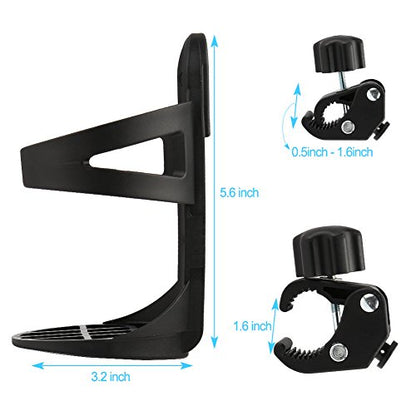 Accmor Stroller Cup Holder, Universal Cup Holder for Uppababy, Nuna, Doona Strollers, Large Bottles 360 ° Rotatable Bottle Holder for Stroller, Wheelchair, Walker, Scooter