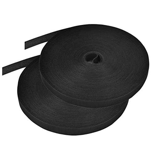 300 Ft x 3/5 in, Cut to Any Length, Cable Ties, Wire Ties, Cord Straps Management, Easy to Use, Nylon, Double Sided Hook Loop, Self-Fastening, Reusable, Sturdy, for Office, Home, Black