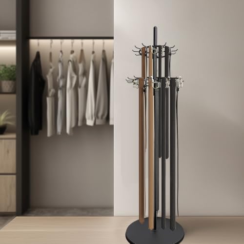Floor Standing Belt Display Rack, Tie Hook, 66.2in Belt Display Rack, Metal Retail Tie Rack Hanger Organiser for Belt Displays Belt Displays for Bedroom Clothing Store Business