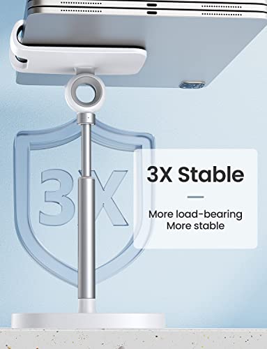 LISEN Cell Phone Stand Adjustable Phone Holer for Desk, Computer Office Desk Accessories for iPhone 16 Holder Women Kitchen Essentials Fits All Mobile Phones Switch Kindle iPads Tablet 4-10in (White - color: White