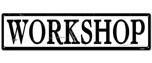 Funny Sign For Men,Home Room Wall Decor,Funny Garage Sign "Workshop" 4 * 16" Metal Aluminum Sign - color: Num010