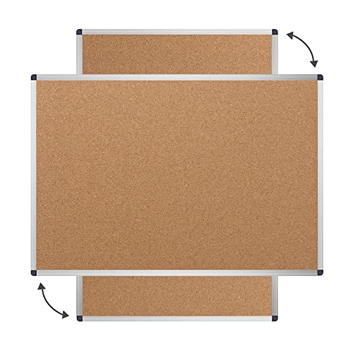 VIZ-PRO Cork Notice Board, 18 X 12 Inches, Cork Bulletin Board with Silver Aluminium Frame - size: 18 X 12 Inches