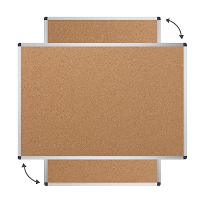 VIZ-PRO Cork Notice Board, 18 X 12 Inches, Cork Bulletin Board with Silver Aluminium Frame - size: 18 X 12 Inches