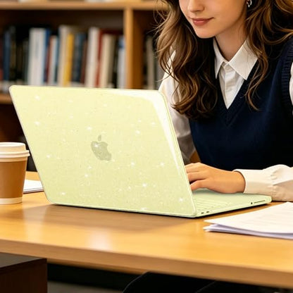 MOSISO Sparkly Glitter Case Compatible with MacBook Neo Case 13 inch 2026 Release Model A3404 with A18 Pro Chip, Crack-Resistant Protective Hard Shell Case&Keyboard Cover&ScreenFilm&Pouch, Citrus - color: Citrus