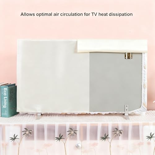 Lace Tv Cover Dust Cover, Indoor Computer Screen Protection , Lace TV Screen Protector Cloth, Antistatic Television Monitors Dust Proof (Size:50inch) - size: 50