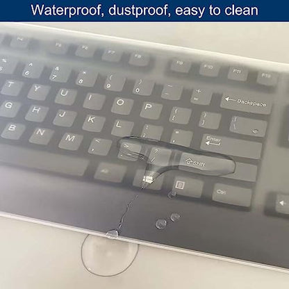 Universal Clear Desktop Computer Keyboard Protection Skin Protector Cover for PC 104/107 Keys Standard Keyboard,Ultra Thin Desktop PC Silicone Waterproof Dustproof Keyboard Cover (Type B)
