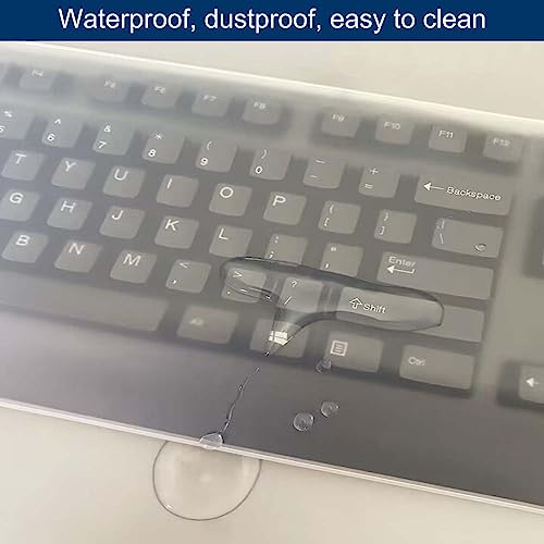 Universal Clear Desktop Computer Keyboard Protection Skin Protector Cover for PC 104/107 Keys Standard Keyboard,Ultra Thin Desktop PC Silicone Waterproof Dustproof Keyboard Cover (Type B)