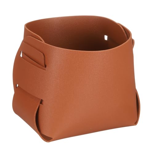 uxcell Valet Tray Organizer, PU Leather Desktop Storage Organizer Box Tray Entryway Table Bedside Nightstand Catchall Vanity Tray for Jewelry Key Coin Watch Wallet (Light Brown) - color: Light Brown