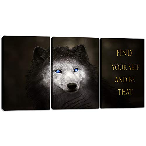 Yetaryy Wolf Canvas Quotes Wall Art Inspirational Entrepreneur Motivational Attitude Posters and Prints Inspirational Home Decor Decals Wall Painting Morden Animal Poster Wall Decor - 72" W x 36" H - color: Art-06, size: 72"W x 36"H