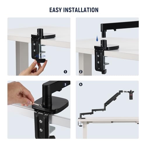 Neewer Low Profile Mic Arm Desk Mount, 360° Swivel Boom Arm with Pneumatic Damping Adjustable, Cable Management, Compatible with Shure MV7 SM7B Blue Yeti Gaming Streaming Podcast Microphone, MS002 - style: MS002
