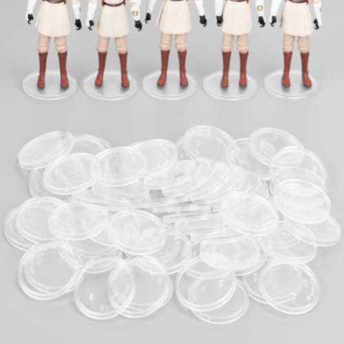 50 Pieces Round Clear Action Figure Display Stands Compatible with 3.75” MODERN Star Wars / MODERN Gi Joe / Marvel Legends Figure toy (Fit For 3.75 inch Modern SW/GI JOE/ML(37.5MM)) - color: Fit For 3.75 inch Modern SW/GI JOE/ML(37.5MM)