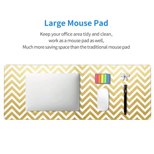 Golden Geometric Diagram Mouse Pad Large Gaming Mousepad Non-Slip Rubber Base Keyboard Mouse Mat for Laptop Keyboard Desktop 31.5 x 11.8 inch - color: Golden Geometric Diagram