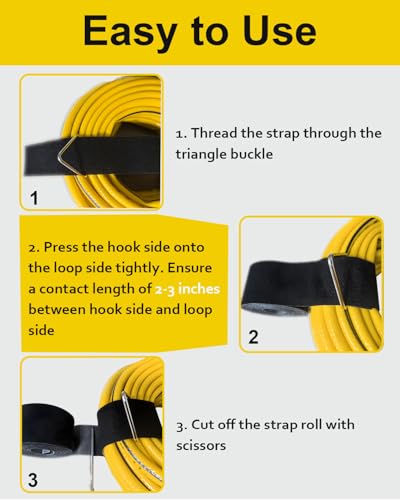 Extension Cord Holder Organizer, 2in x 16.4’ Cut to Length Heavy Duty Storage Straps with 15 Buckles, Garden Water Hose Garage Gadgets Hanger for Storage and Organization