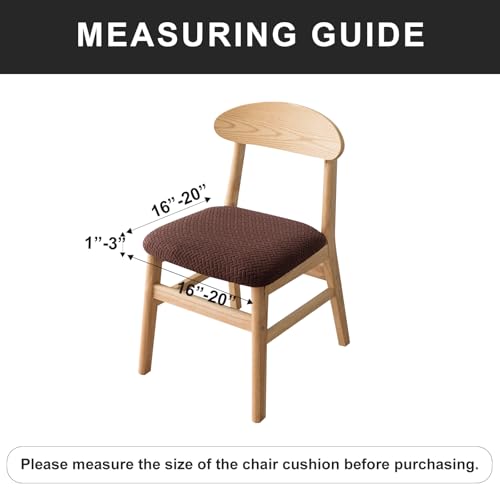 Genina Seat Covers for Dining Room Chair Seat Slipcovers Kitchen Chair Covers (Chocolate, 4 Pcs) - color: Chocolate, size: 4 PCS