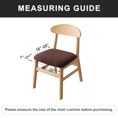 Genina Seat Covers for Dining Room Chair Seat Slipcovers Kitchen Chair Covers (Chocolate, 4 Pcs) - color: Chocolate, size: 4 PCS