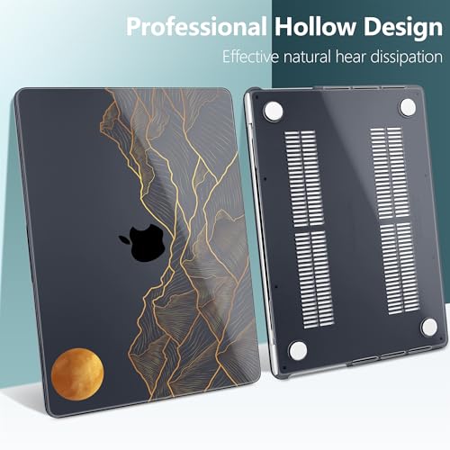 DONGKE Case for MacBook Pro 14 Inch (2026-2021 Release, M5 M4 M3 M2 M1 Pro/Max Chip), Plastic Slim Hard Shell Protective Cover with Keyboard Cover & Screen Protector, Abstract Mountain - color: Abstract Mountain X692