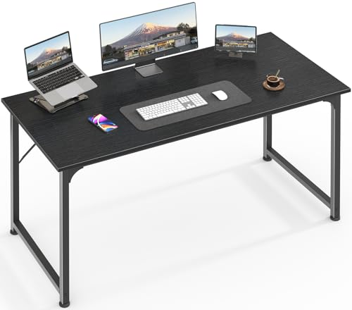 Huuger 48 Inch Office & Gaming Desk with Storage, Modern Simple Design, Large Legroom, Black Metal Frame - color: Black, size: 48inch