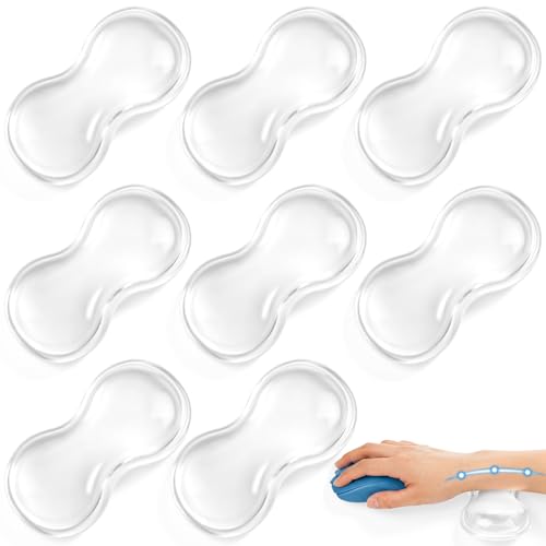 Foilswirl 8 Pack Silicone Gel Wrist Rest for Mouse Keyboard Employee Appreciation Gifts Ergonomic Clear Gel Wrist Rest Cushion, Mouse Support Pad Cool Hand Pillow for Colleagues Team Office Working