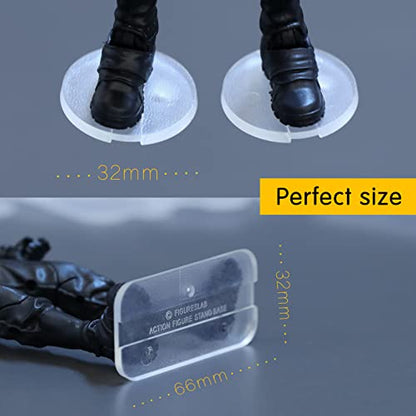 100PCS Action Figure Stand, 6inch Figures Toy Support Stands Display Bases Holder, Compatible with 1/12 Scale Mavel Legends Series/GiJeo Classified Series/D C/Mo tu, Mix Square & Round - color: 100PACK Transparent(Square&Round)
