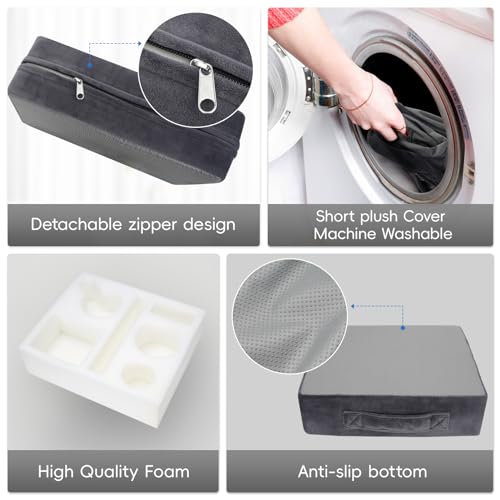 G GOOD GAIN Couch Cup Holder Pillow-Sofa Cup Holder Cozy Buddy | Bed Drink Caddy Holds Tablet, Remote, Snacks | Waterproof Anti-Spill Sofa Beverage Tray for Car, Park, Beach, Picnic, Boat, RV(Grey) - color: Gray, size: 12.5 x 9.5 inches