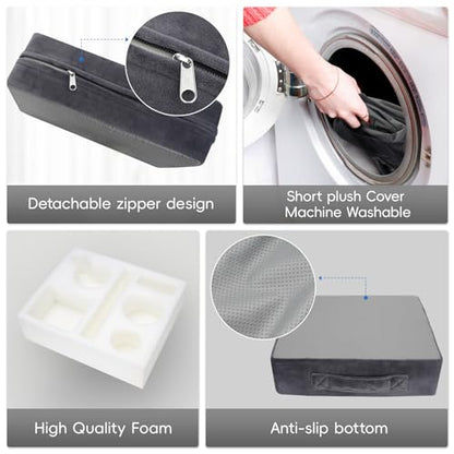 G GOOD GAIN Couch Cup Holder Pillow-Sofa Cup Holder Cozy Buddy | Bed Drink Caddy Holds Tablet, Remote, Snacks | Waterproof Anti-Spill Sofa Beverage Tray for Car, Park, Beach, Picnic, Boat, RV(Grey) - color: Gray, size: 12.5 x 9.5 inches