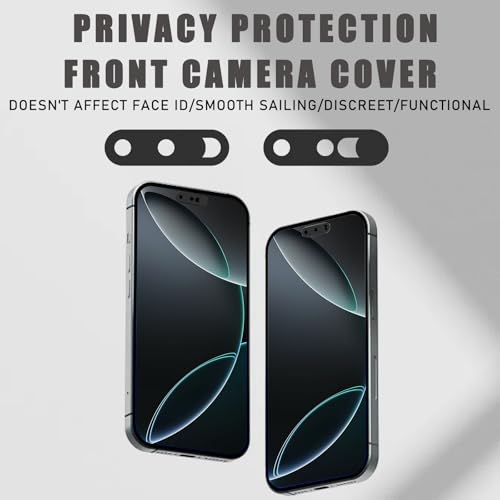 Front Camera Cover Compatible for iPhone 16/16Plus/16Pro/16Pro Max/15/15 Plus/15 Pro/15 Pro Max/14 Pro/14 Pro Max,Webcam Cover Protect Privacy and Security,Not Affect Face ID,Black-Updated Version - color: Black