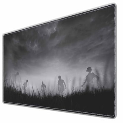 Creepy Zombies Gaming Mouse Pad Haunted Field Eerie Landscape Halloween Large Mousepad Desk Keyboard Mat for PC,Home,Office 35.4"X15.7" - color: Creepy zombies