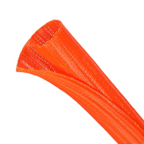 Split Wire Loom Tubing, Cable Protector Sleeve, Braided Cable Management for TV/Computer/Home Theater/Engine Bay, Cord Protectors from Pets No Chew (Orange, 3/4"-10ft) - color: Orange, size: 3/4"-10ft
