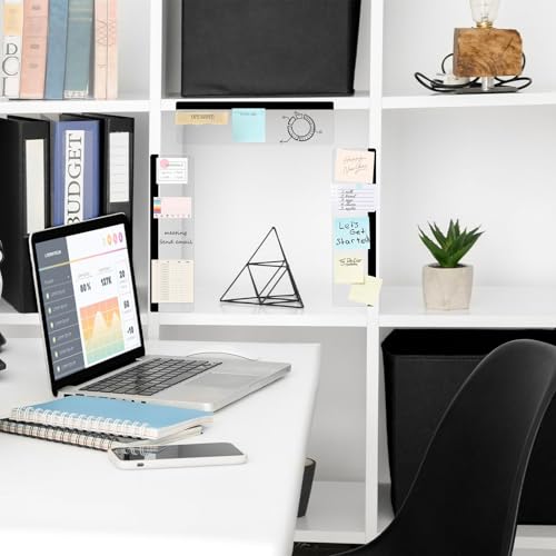 DOLLAR BOSS 3 Pcs 11" x 3.1" Transparent Acrylic Monitor Memo Board | Computer Screen Side Note Holder, Office Desk Accessories, Clear Message Board, For Sticky Notes Memos, Fits PC & Laptop - size: 11''x3.1''-3pcs