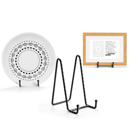 3 Pack 6inch Picture Stands for Display, Black Metal Plate Stands for Display - Decorative Plate Stand, Plate Holder Display Stand, Picture Frame Stand - Plate Display Stands for Picture Stand - color: Black, size: 6 inch(3 pack)