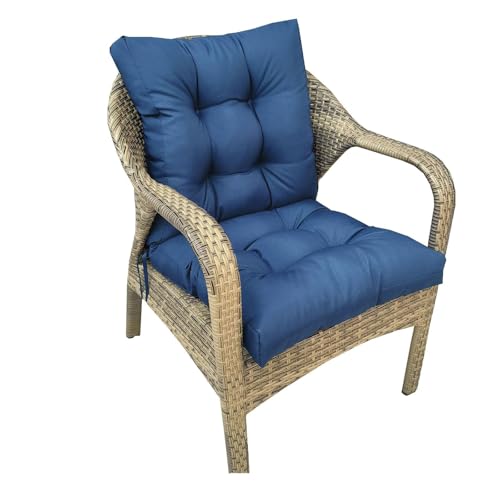 Outdoor Chair Cushion Waterproof High Back Rocking Chair Cushions for Outdoor Furniture Garden No-Slip Thicken Navy Blue Wicker Patio Chair Replacement Pad, 41.7"*20.8" - color: Navy Blue