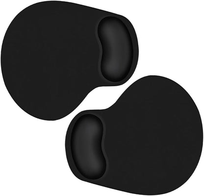 2 Pack Ergonomic Mouse Pad with Wrist Rest Support, Mousepad with Comfortable Gel Wrist Rest Support and Lycra Cloth,for Easy Typing Pain Relief Durable and Easy to Clean,Black