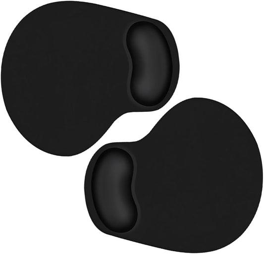 2 Pack Ergonomic Mouse Pad with Wrist Rest Support, Mousepad with Comfortable Gel Wrist Rest Support and Lycra Cloth,for Easy Typing Pain Relief Durable and Easy to Clean,Black