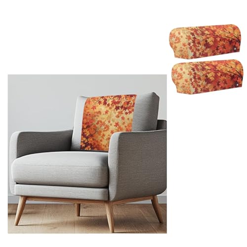 Maple Leaves Headrest Cover for Recliner Furniture Protectors Washable slipcover Couch Chair Headrest Pad Cloth Sofa Back Covers Non Slip Headrest Cover for loveseats,Office Theater Seat - color: Maple Leaves