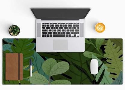 Desk Mat, Large Desk Pad Large Mouse Pad Cute Desk Accessories Home Office Essentials XL Desk Mat Desk Pad Mat for Keyboard Mouse Desk Pads On Top of Desks Computer Monstera Leaves - color: Monstera Leaves