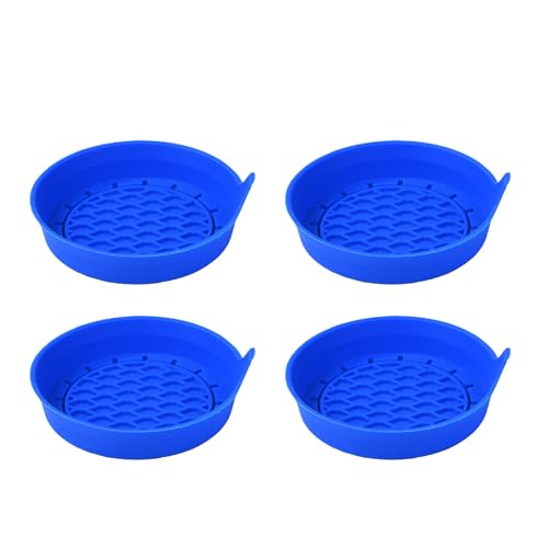 4PCS Car Cup Holder Coaster, Silicone Non-Slip Vehicle Cup Holder Insert Pads, Automotive Interior Insulation Drink Cup Mats Decor Accessories, Universal for SUV, Sedan, Truck (Blue) - color: Blue