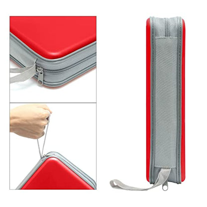 Siveit CD Case Holder, 80 Capacity CD/DVD Case Holders Wallet Hard Plastic CD DVD Disc Cases Storage Binder for Car Home Office Travel (Red) - color: Red