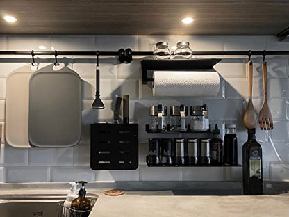 Linear Floating Shelf Wall Mounted Metal Shelves Heavy Duty Industrial Modern Steel Black Linear Metal Wall Shelf Display Shelves for Decorative for Modern Farmhouse Living Room (6.3"*16.5") - size: 6.3"*16.5"