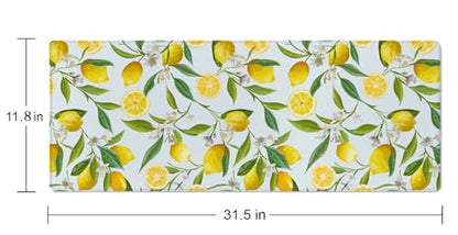 Lemon Gaming Mouse Pad, Extended Large Mouse Mat Desk Pad, Big Computer Keyboard Desk Pad, Stitched Edges Mousepad, 3mm Thick Long Non-Slip Rubber Base Mice Pad, 31.5 X 11.8 Inch - color: Lemon