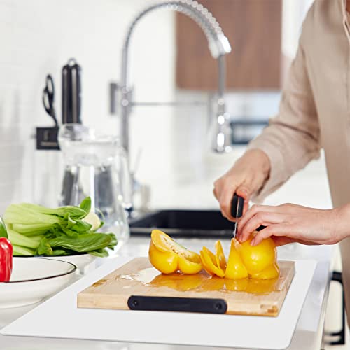 Silicone Mat for Kitchen Counter, Heat Resistant Nonskid Table Mat for Air Fryer to Site on, Countertop Protector, Thick 2MM, XL Large - color: White Translucent
