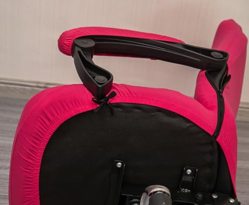Melaluxe Office Chair Cover with Arm Covers - Universal Stretch Desk Chair Cover, Computer Chair Slipcovers (Size: L) - Rose - color: Rose, size: Large with Arm Cover