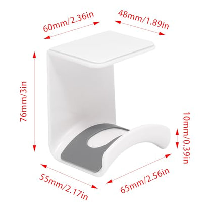 1Pcs White ABS Plastic Headphone Stand Hanger, Hanging Headset Holder Hook Under Desk, Adhesive Earphones Hangers for Desk Headphone Hanger, Most Headphones and Controller - color: White, size: Under Desk