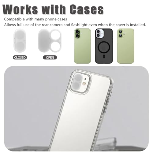 Camera Lens Cover Compatible for iPhone 16/16 Plus/17,Camera Lens Protector to Protect Privacy and Security,Strong Adhesive -2 Pack-Clear - size: 16/16 Plus/17